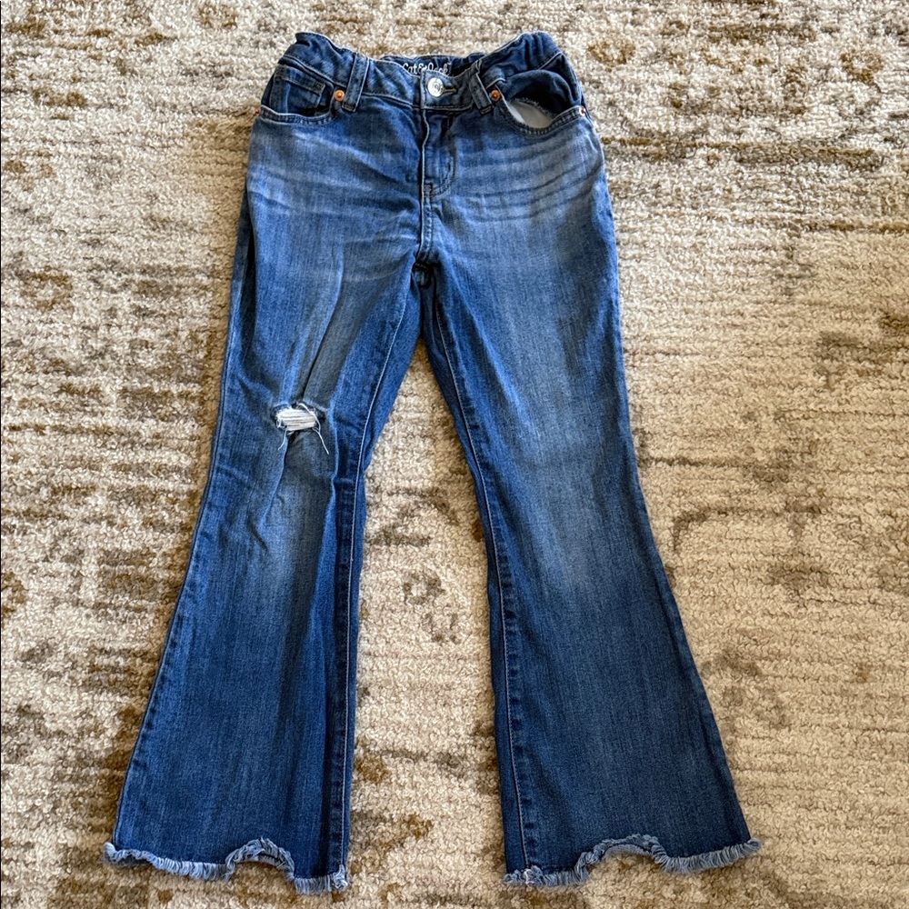 Girls Cat & Jack Distressed Blue Flare Jeans